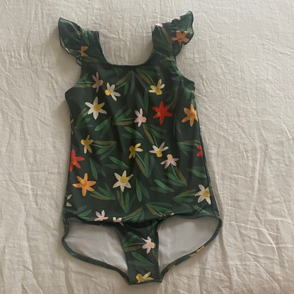Pearl Street Kids Swim One Piece daffodils